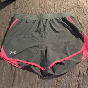 Under Armour Gray and Pink Athletic Shorts Moisture-Wicking